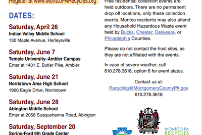 Montgomery County Household Hazardous Waste Events Announced