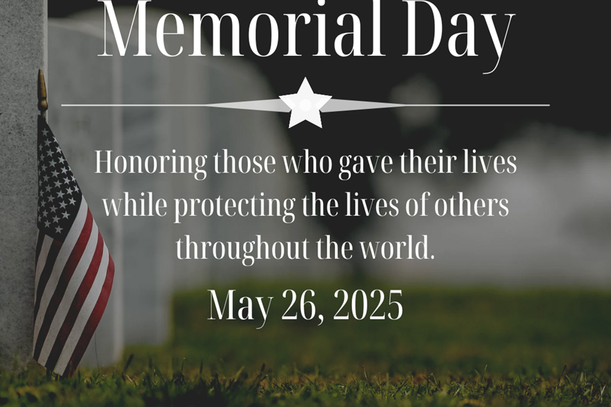 The Douglass Township Administration Building and Public Works Department will be closed on Monday May 26, 2025 in observance of Memorial Day.