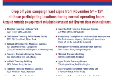 Campaign Sign Recycling Nov. 5th thru Nov. 12th